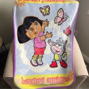 Vintage Y2K Dora the Explorer fleece blanket